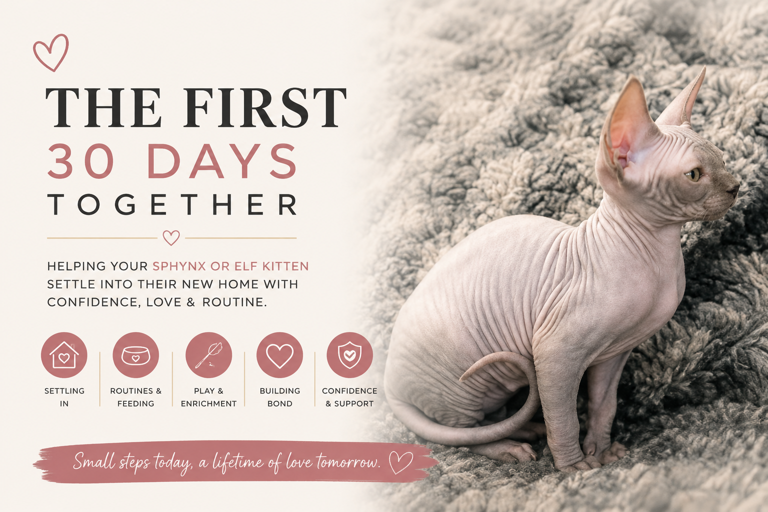 14 week old Born Bold Sphynx Kitten